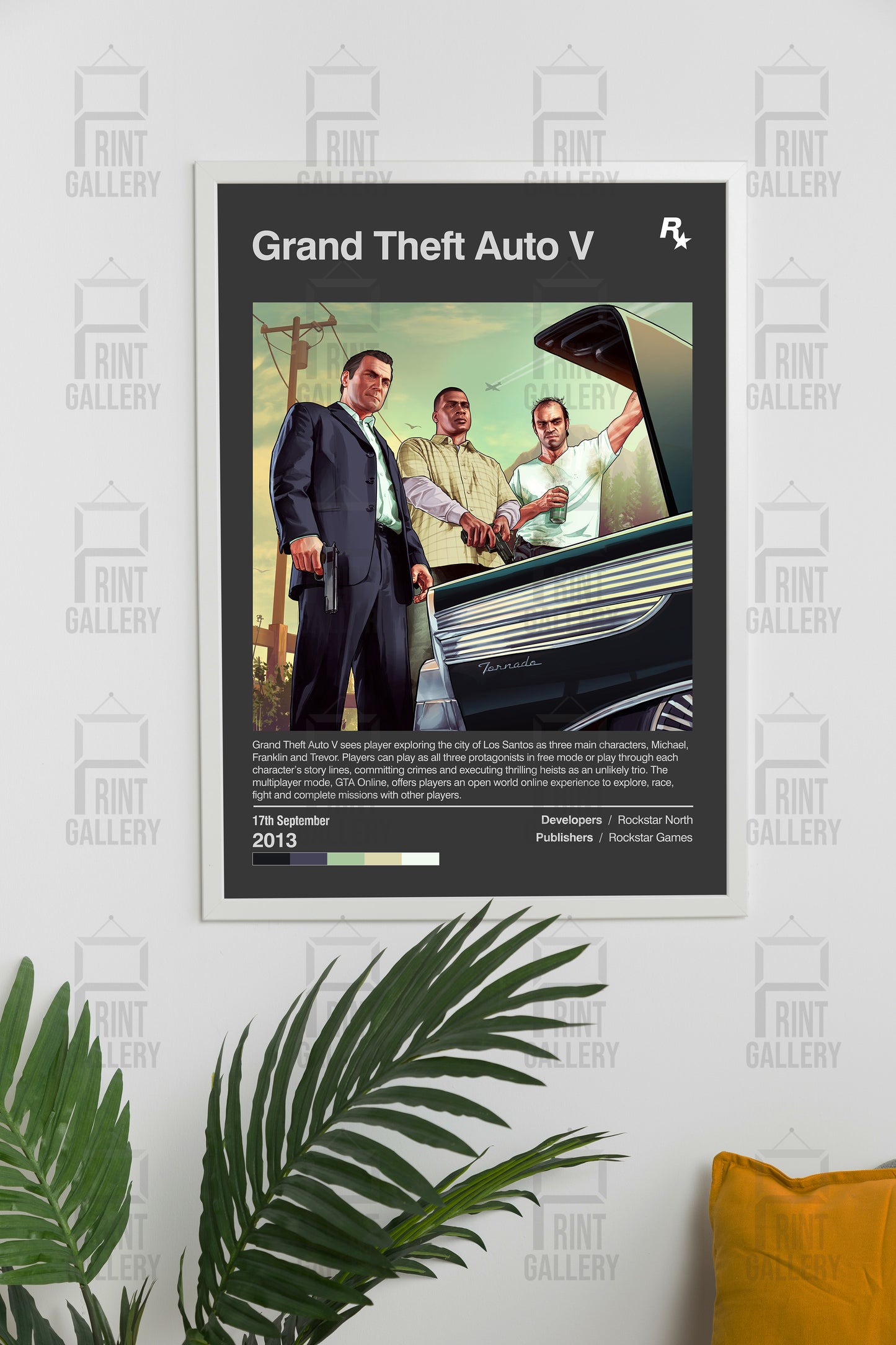 Grand Theft Auto V Video Game Poster & Digital Download