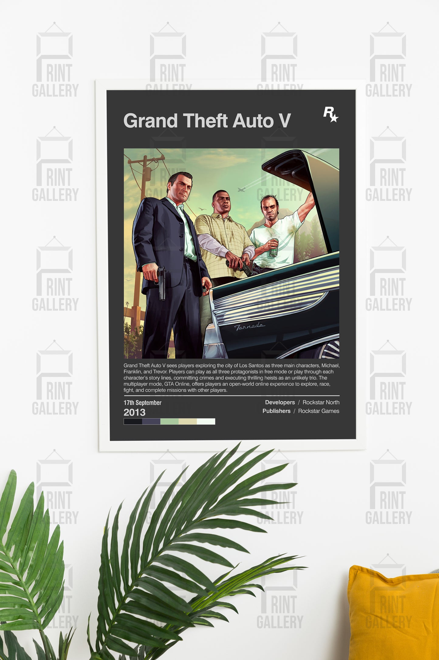 Grand Theft Auto V Video Game Poster & Digital Download