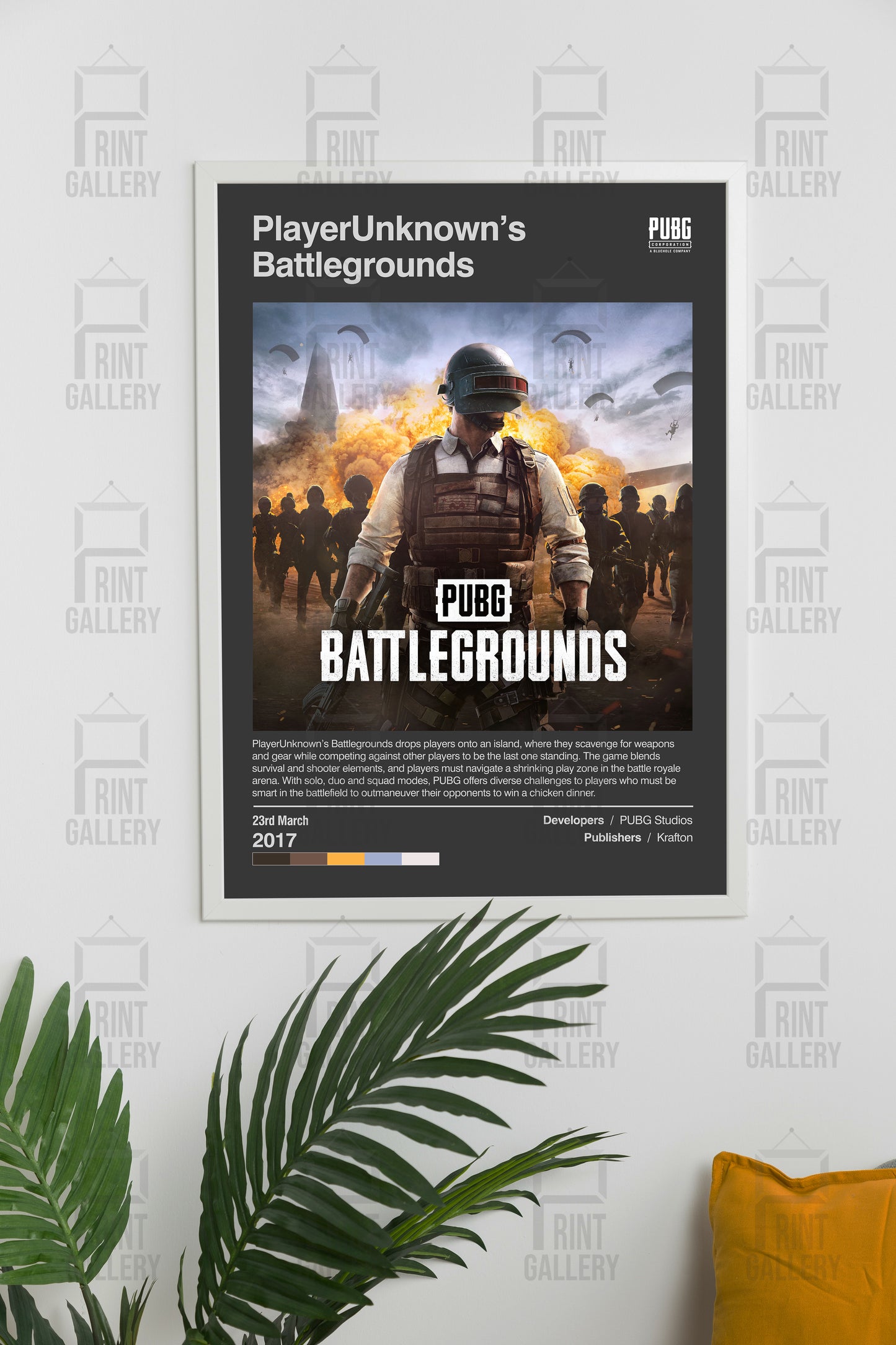 PlayerUnknown's Battlegrounds Video Game Poster & Digital Download