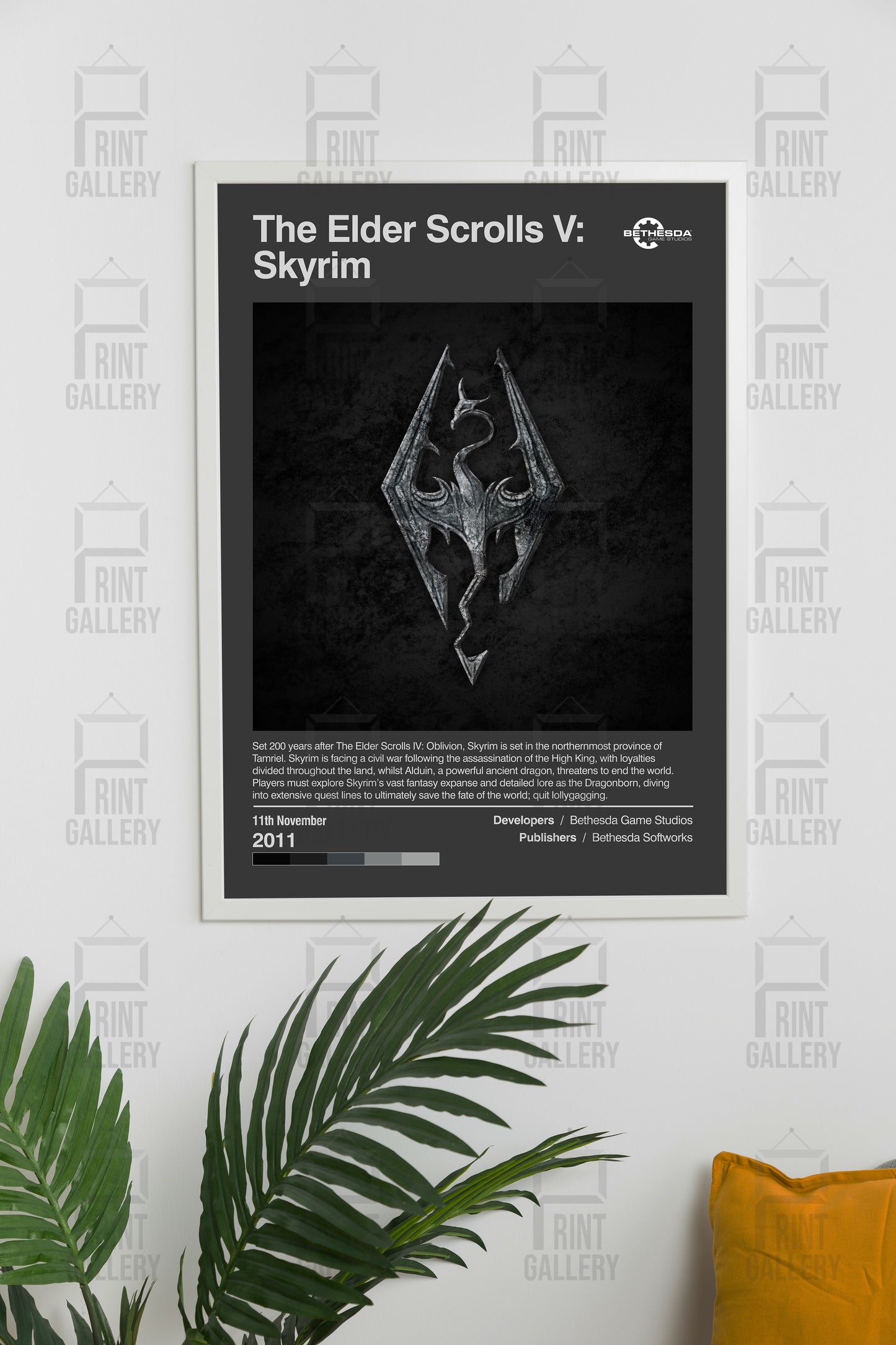 The Elder Scrolls V: Skyrim Video Game Poster & Digital Download