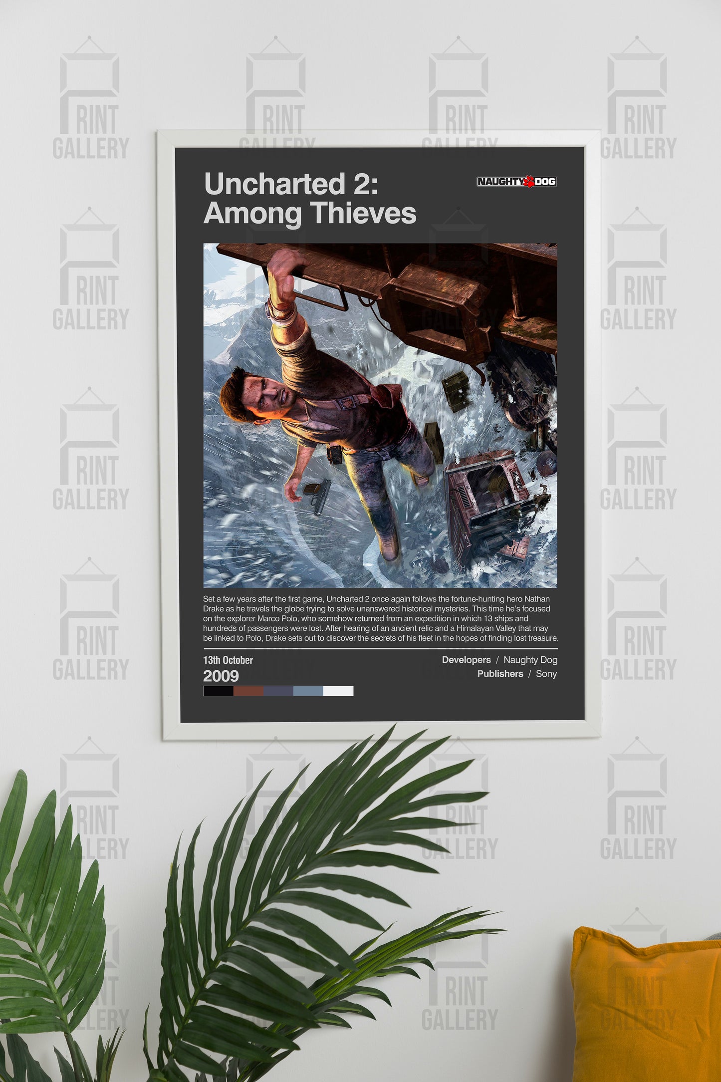 Uncharted 2 Among Thieves Video Game Poster & Digital Download