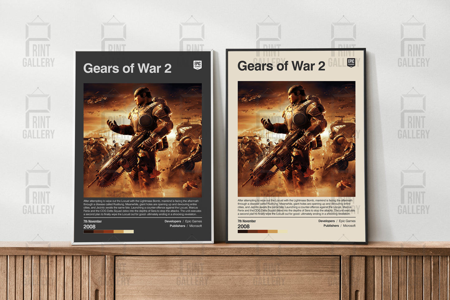 Gears of War 2 Video Game Poster & Digital Download