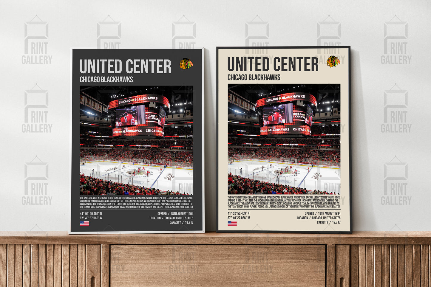 Chicago Blackhawks United Center NHL Stadium Poster & Digital Download