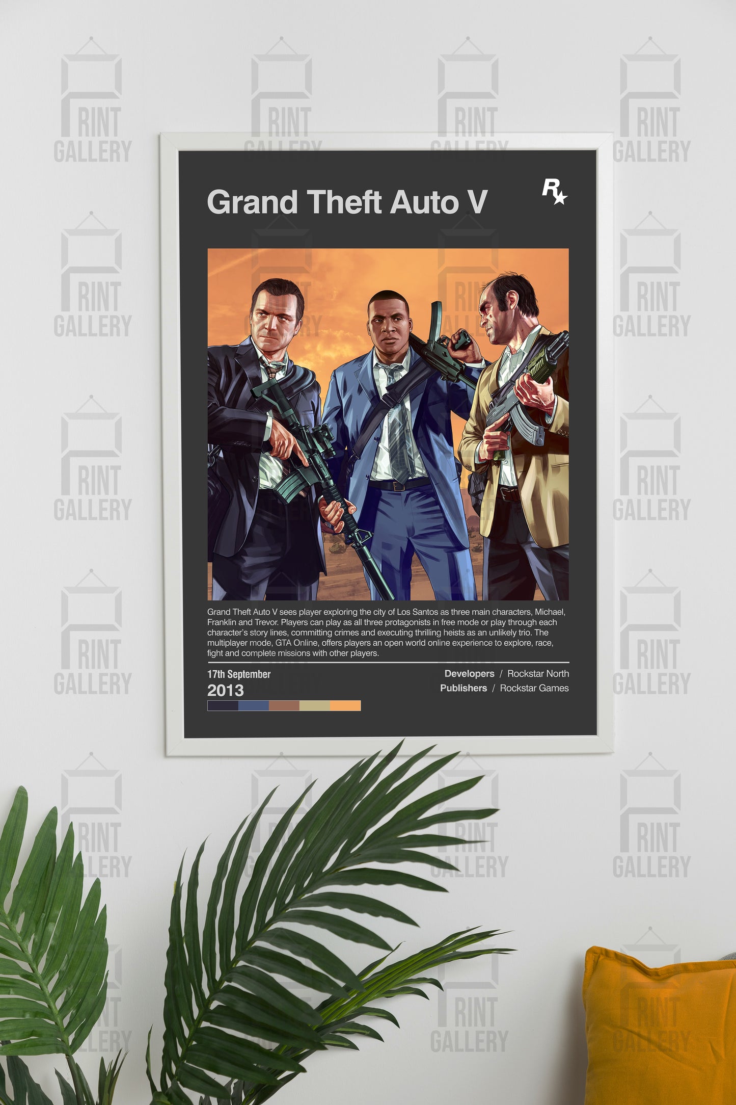 Grand Theft Auto V Video Game Poster & Digital Download