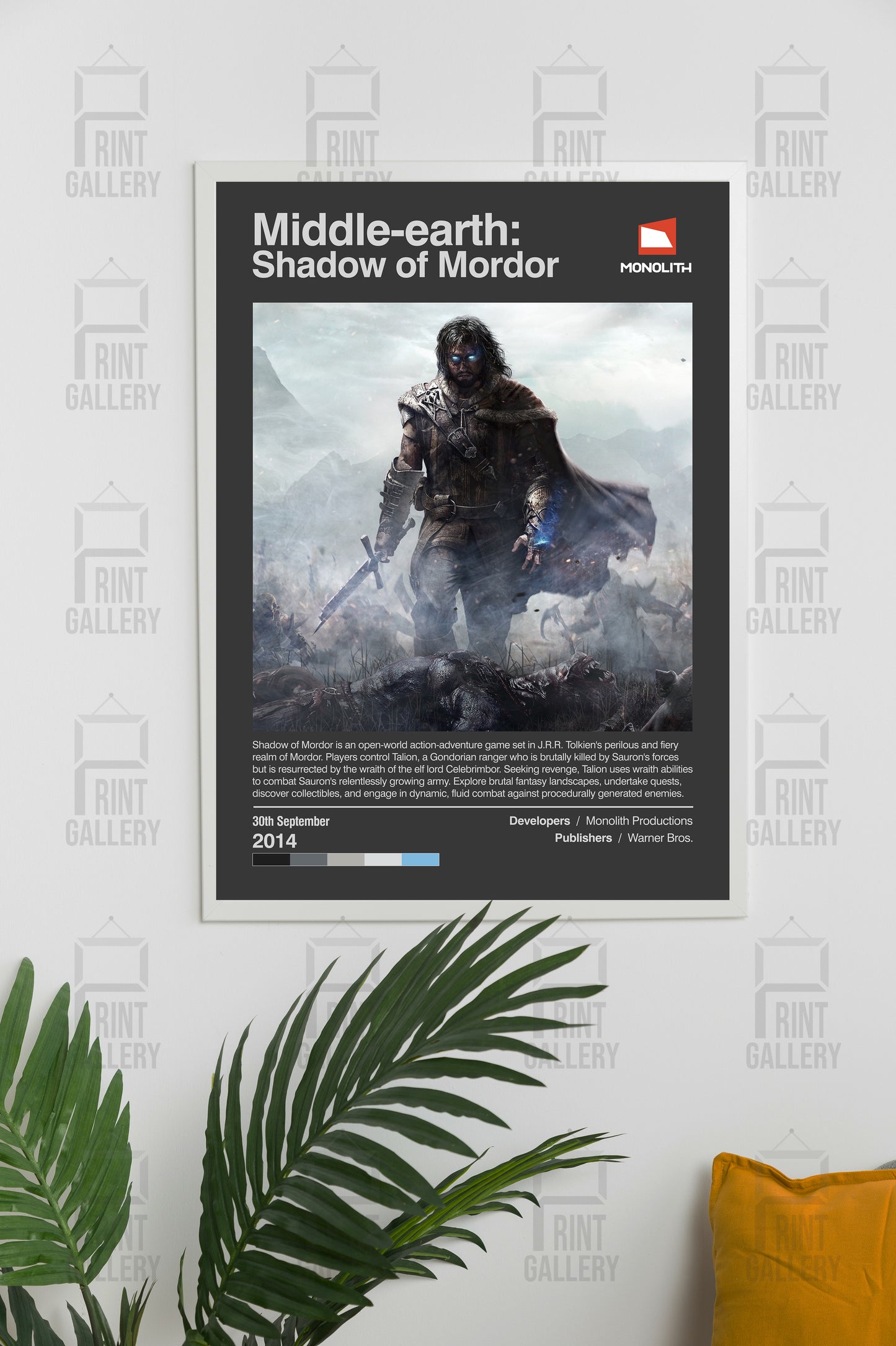 Middle-earth: Shadow of Mordor Video Game Poster & Digital Download