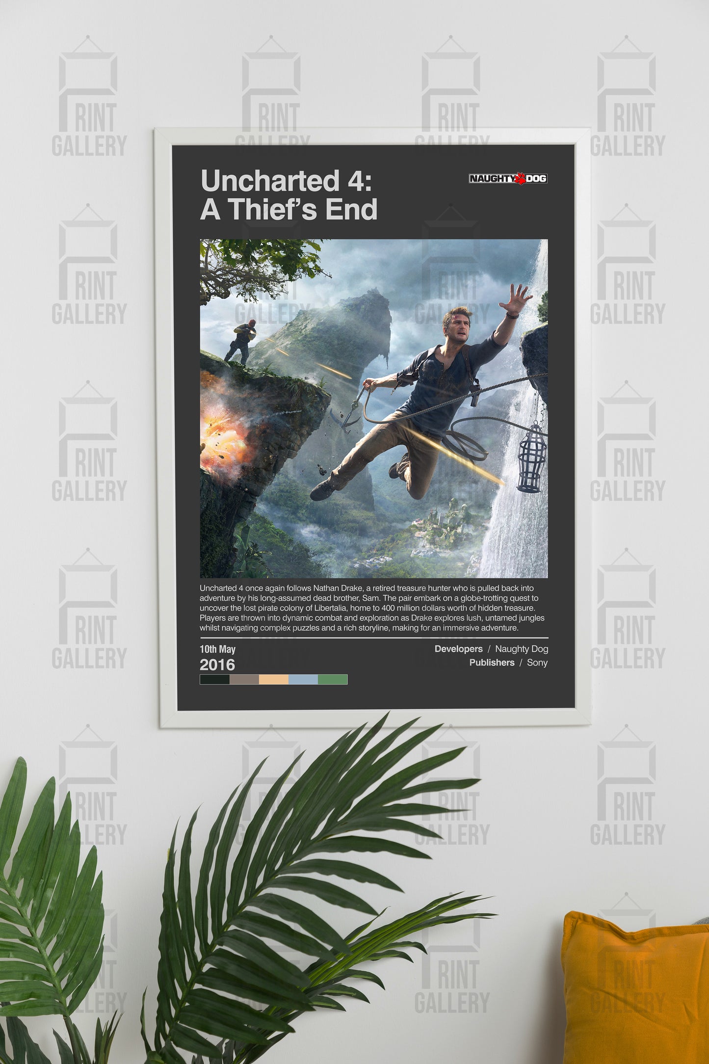 Uncharted 4 A Thief's End Video Game Poster & Digital Download