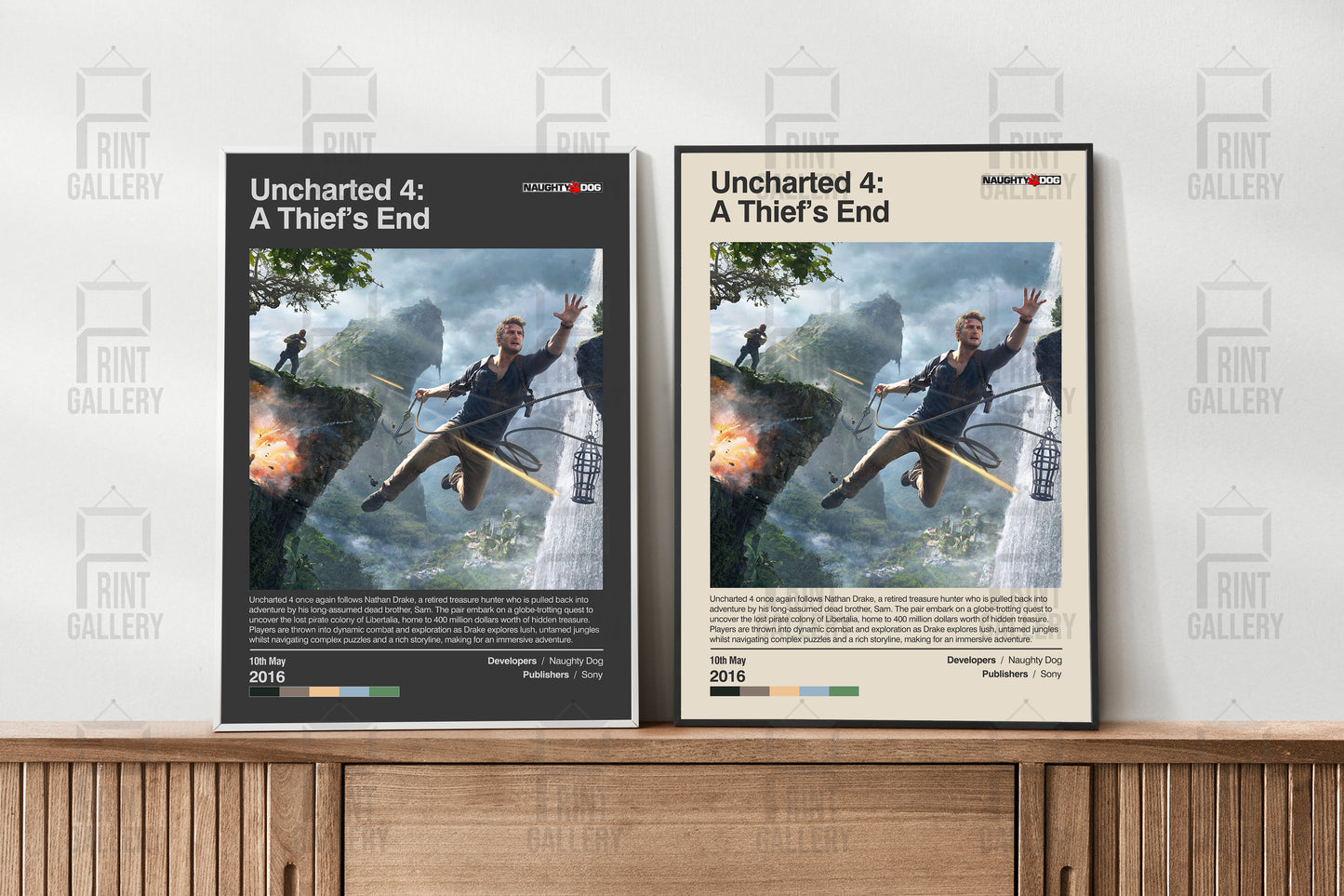 Uncharted 4 A Thief's End Video Game Poster & Digital Download