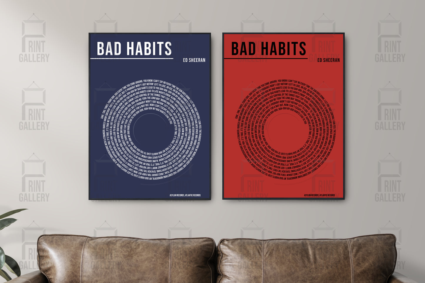Bad Habits- Ed Sheeran Vinyl Lyric Poster