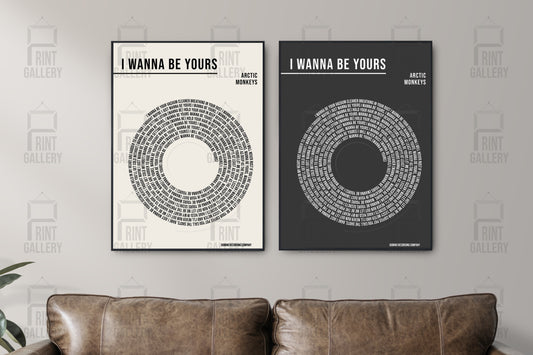 I Wanna Be Yours- Arctic Monkeys Vinyl Lyric Poster