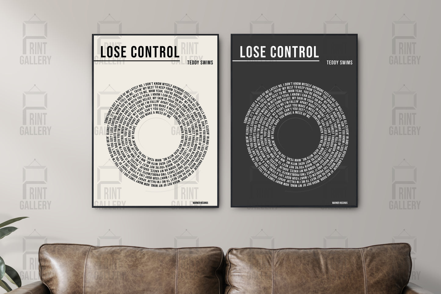Lose Control- Teddy Swims Vinyl Lyric Poster