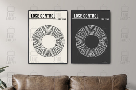 Lose Control- Teddy Swims Vinyl Lyric Poster