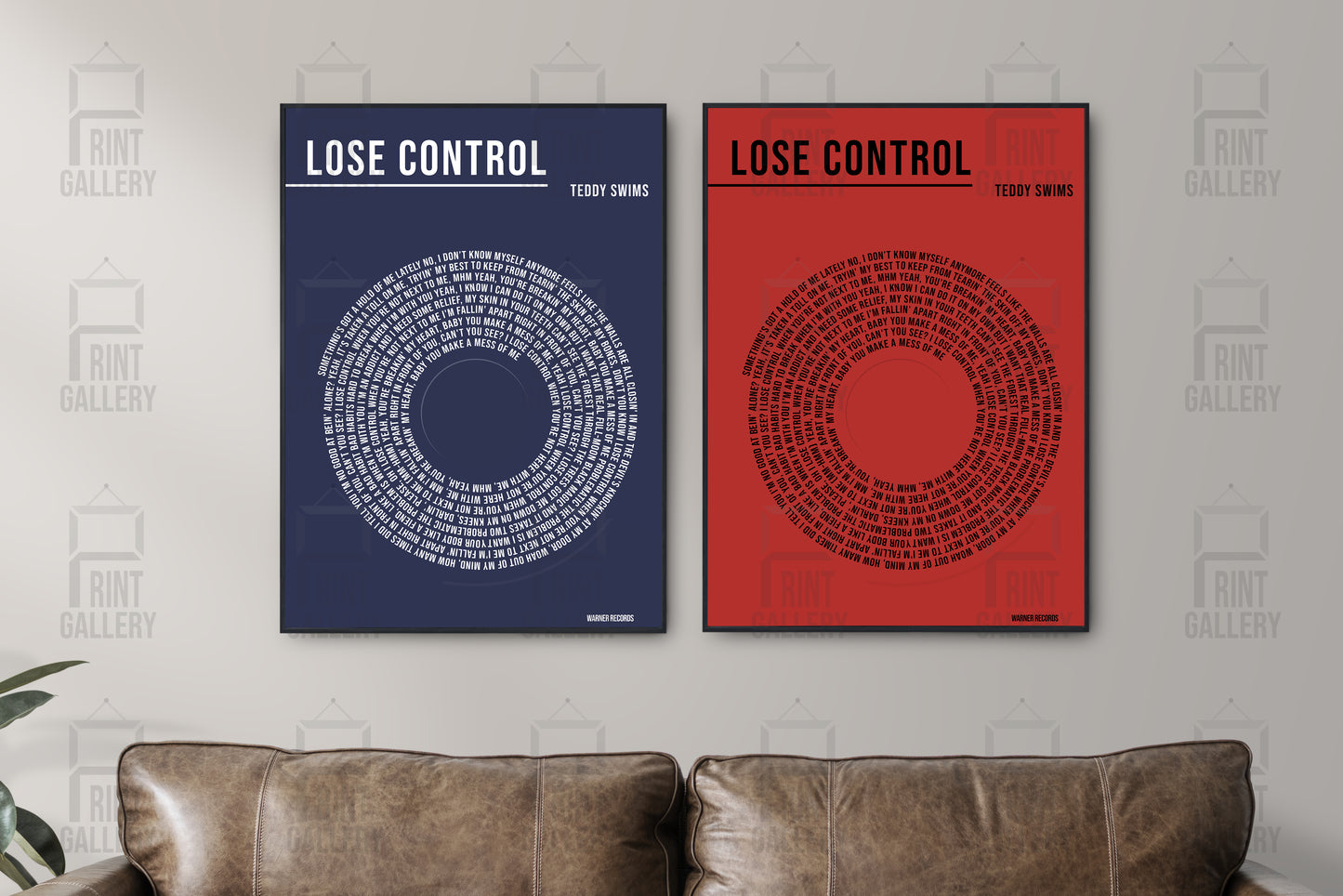 Lose Control- Teddy Swims Vinyl Lyric Poster