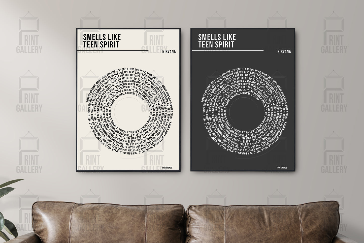 Smells Like Teen Spirit- Nirvana Vinyl Lyric Poster