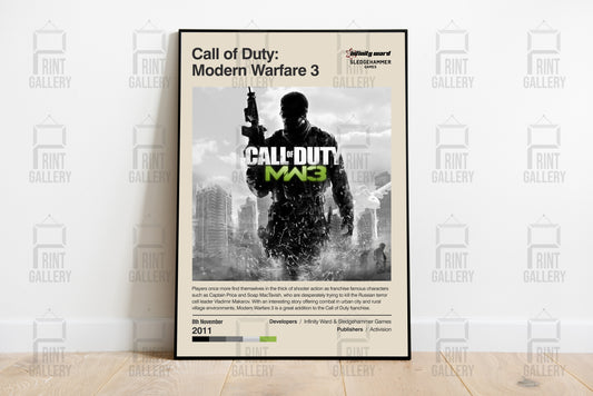 Call of Duty Modern Warfare 3 Video Game Poster & Digital Download