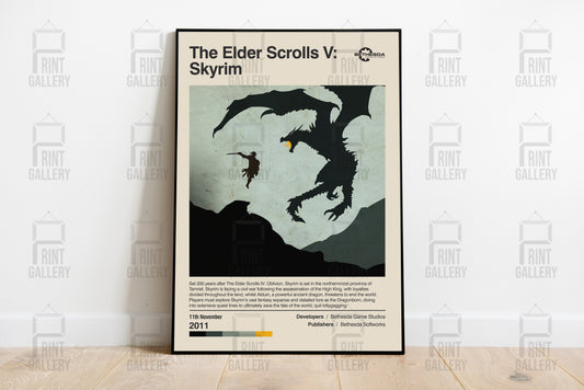 The Elder Scrolls V: Skyrim Video Game Poster & Digital Download