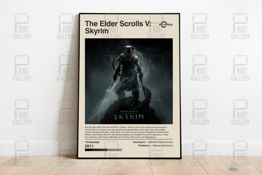 The Elder Scrolls V: Skyrim Video Game Poster & Digital Download