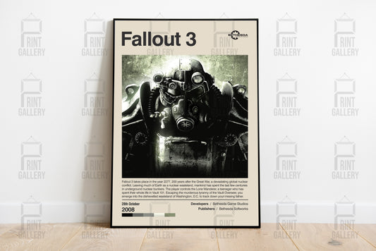 Fallout 3 Video Game Poster & Digital Download