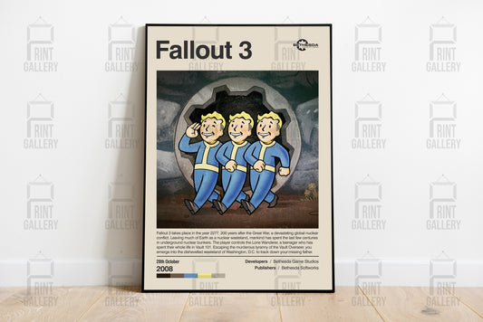 Fallout 3 Video Game Poster & Digital Download