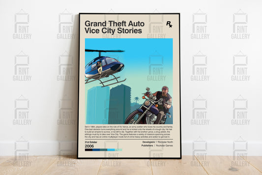 Grand Theft Auto Vice City Stories Video Game Poster & Digital Download