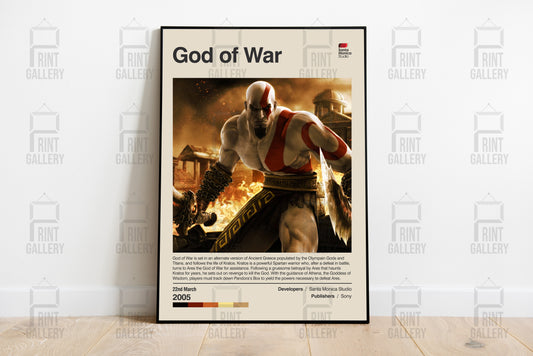 God of War Video Game Poster & Digital Download