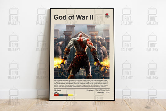 God of War 2 Video Game Poster & Digital Download