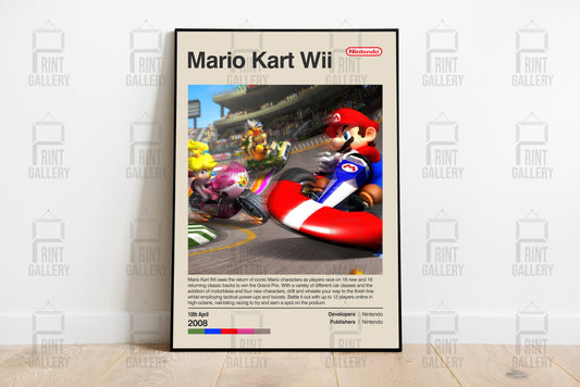 Mario Kart Wii Video Game Poster & Digital Download