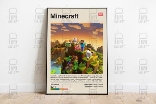 Minecraft Video Game Poster & Digital Download