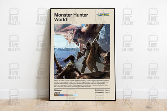 Monster Hunter World Video Game Poster & Digital Download