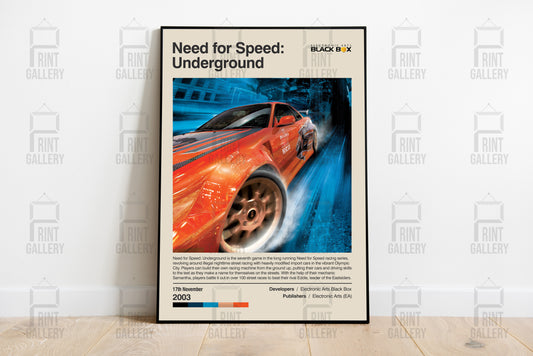 Need For Speed Underground Video Game Poster & Digital Download