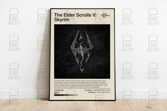 The Elder Scrolls V: Skyrim Video Game Poster & Digital Download