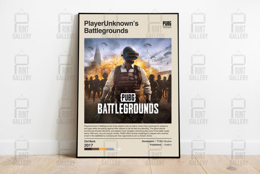 PlayerUnknown's Battlegrounds Video Game Poster & Digital Download