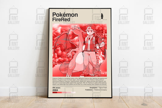 Pokémon FireRed Video Game Poster & Digital Download