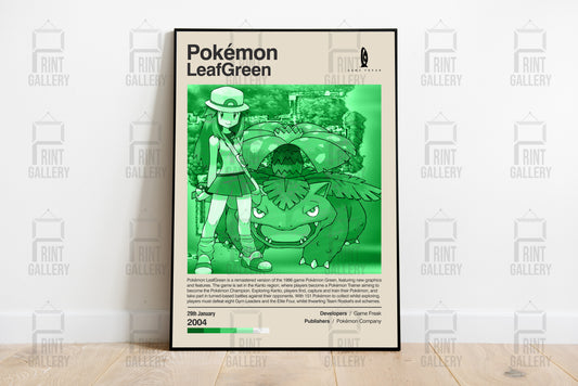 Pokémon LeafGreen Video Game Poster & Digital Download