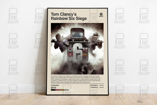 Rainbow Six Siege Video Game Poster & Digital Download