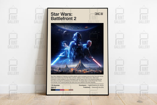 Star Wars Battlefront II Video Game Poster & Digital Download