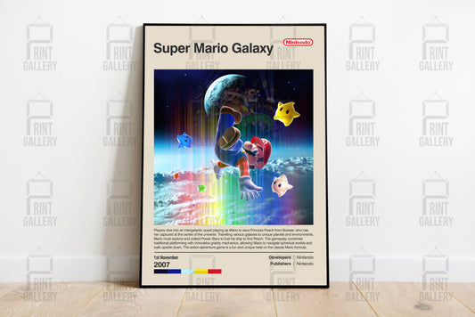 Super Mario Galaxy Video Game Poster & Digital Download