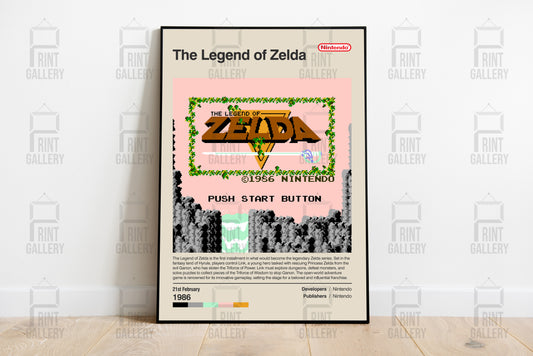 The Legend of Zelda 1986 Video Game Poster & Digital Download