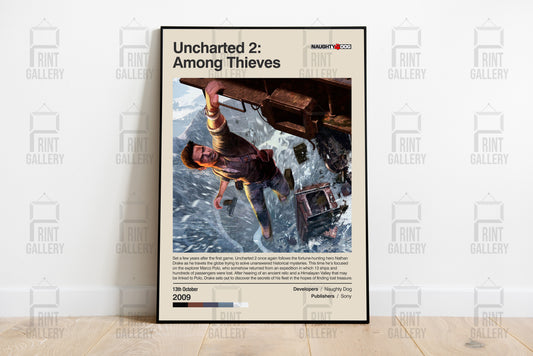 Uncharted 2 Among Thieves Video Game Poster & Digital Download