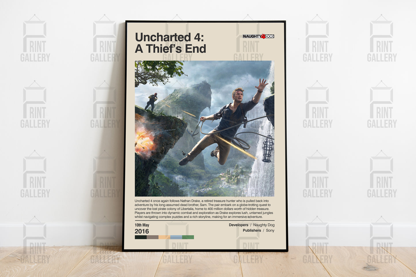 Uncharted 4 A Thief's End Video Game Poster & Digital Download