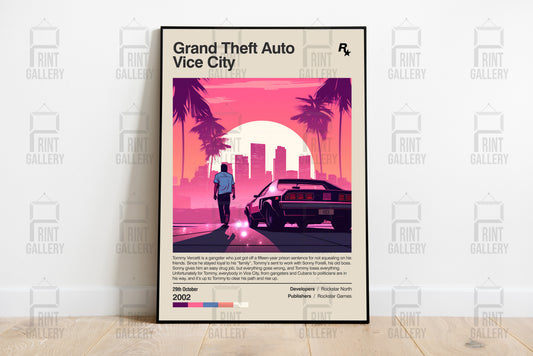 Grand Theft Auto Vice City Video Game Poster & Digital Download